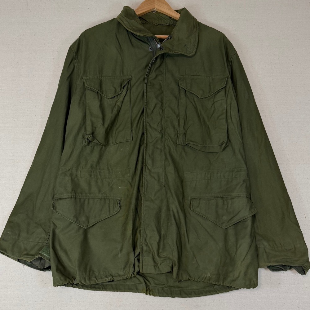 Vintage Military M-65 Field Jacket Olive Drab Green OG 107 Medium Regular